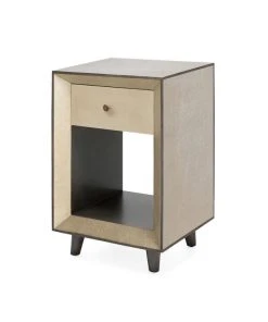 Made Goods New Arrivals Blaine Single Nightstand Champagne Faux Canvas