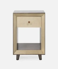 Made Goods New Arrivals Blaine Single Nightstand Champagne Faux Canvas