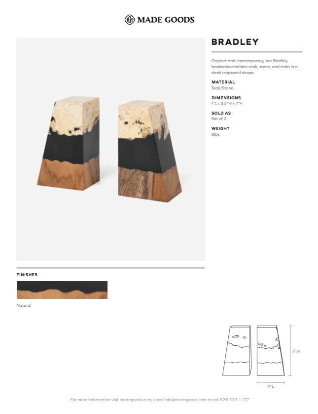 Made Goods Bradley Bookends New Arrivals 7 Made Goods Bradley Bookends New Arrivals