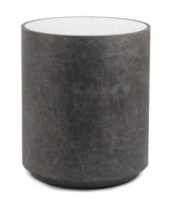 Made Goods Cara Side Table Charcoal Faux Linen