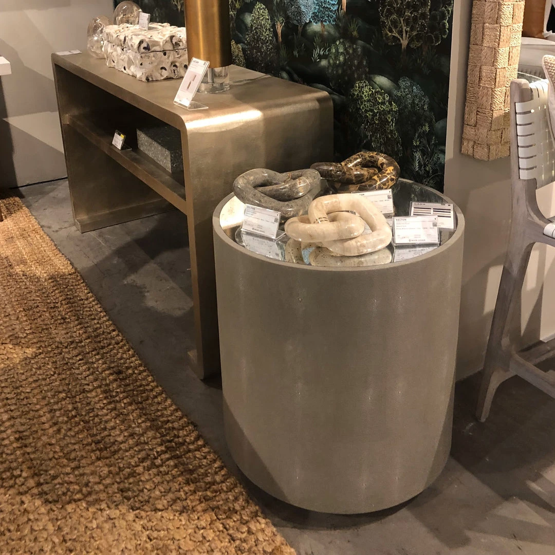 Made Goods New Arrivals Cara Side Table Sand Faux Shagreen 4 Made Goods New Arrivals Cara Side Table Sand Faux Shagreen