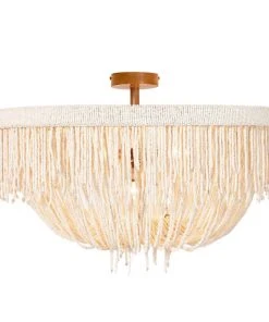 Made Goods New Arrivals Carmen Semi Flush Mount Natural Coco Beads