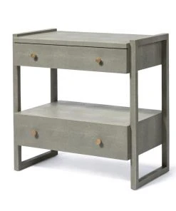 Made Goods New Arrivals Carrigan Double Nightstand Castor Gray Vintage Faux Shagreen