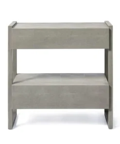 Made Goods New Arrivals Carrigan Double Nightstand Castor Gray Vintage Faux Shagreen