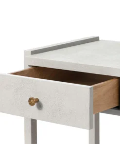 Made Goods Carrigan Single Nightstand French Gray Vintage Faux Shagreen New Arrivals 4 Made Goods Carrigan Single Nightstand French Gray Vintage Faux Shagreen New Arrivals