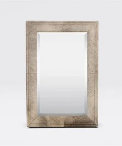 Made Goods Charles Rectangular Mirror Gray Hair On Hide