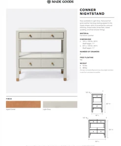 Made Goods Conner Single Nightstand Dark Tan New Arrivals