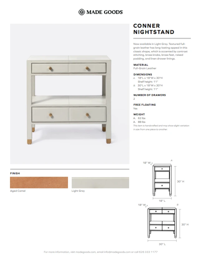 Made Goods Conner Double Nightstand Light Gray New Arrivals 7 Made Goods Conner Double Nightstand Light Gray New Arrivals