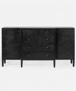 Made Goods Conrad Deep Drawer Buffet Black Faux Raffia New Arrivals