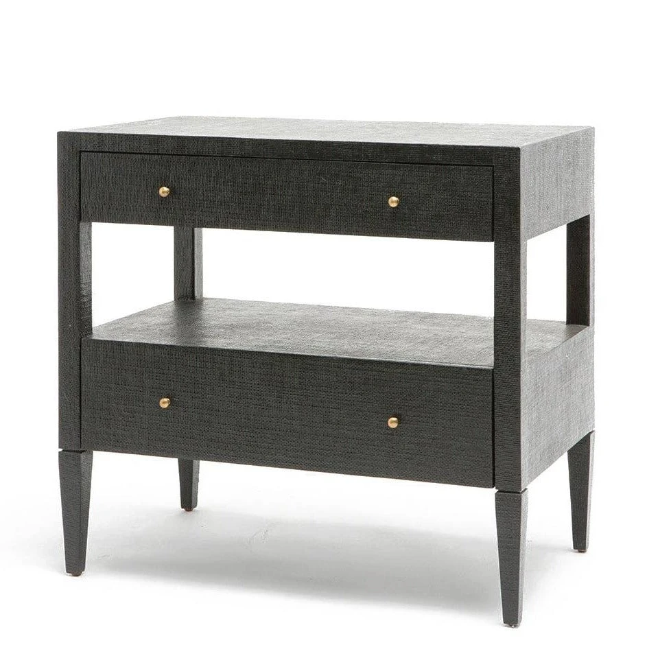 Made Goods Conrad Double Nightstand Black Faux Raffia 3 Made Goods Conrad Double Nightstand Black Faux Raffia