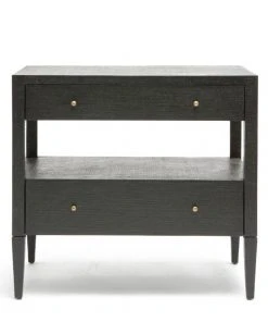 Made Goods Conrad Double Nightstand Black Faux Raffia