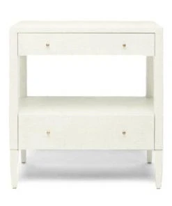 Made Goods New Arrivals Conrad Low Double Nightstand Pristine Faux Raffia