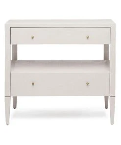 Made Goods Conrad Double Nightstand French Gray Faux Raffia