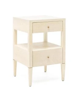 Made Goods Conrad Low Single Nightstand Off White Faux Raffia