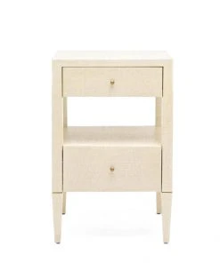 Made Goods Conrad Low Single Nightstand Off White Faux Raffia