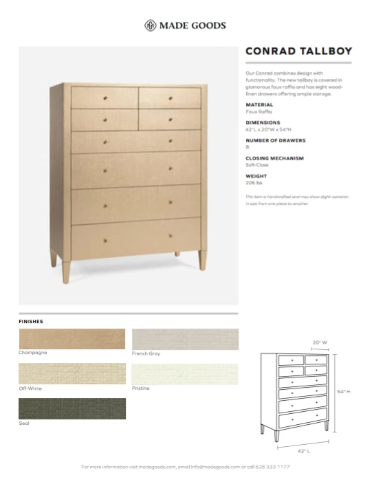 Made Goods Conrad Tallboy Champagne Raffia New Arrivals 6 Made Goods Conrad Tallboy Champagne Raffia New Arrivals