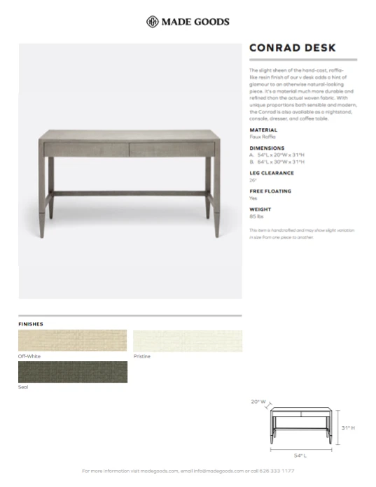 Made Goods Conrad 3 Drawer Desk Off White Faux Raffia 4 Made Goods Conrad 3 Drawer Desk Off White Faux Raffia