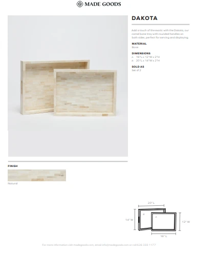 Made Goods New Arrivals Dakota Tray Set Natural Bone 4 Made Goods New Arrivals Dakota Tray Set Natural Bone