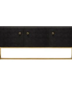 Made Goods Dallon 3 Door Buffet Black Shagreen And Gold Steel New Arrivals