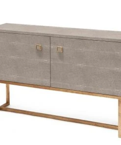 Made Goods New Arrivals Dallon 2 Door Buffet In Faux Shagreen Sand With Gold