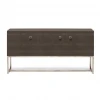 Made Goods Dallon 3 Door Buffet In Dark Mushroom Faux Shagreen And Silver