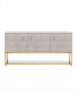 Made Goods Dallon 3 Door Buffet In Sand Faux Shagreen And Gold Or Silver New Arrivals