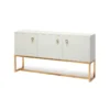 Made Goods New Arrivals Dallon 3 Door Buffet In Snow Faux Shagreen And Gold 2 Made Goods New Arrivals Dallon 3 Door Buffet In Snow Faux Shagreen And Gold