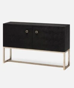 Made Goods Dallon 2 Door Buffet Black Faux Shagreen And Silver Steel New Arrivals