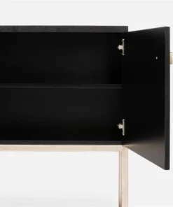 Made Goods Dallon 2 Door Buffet Black Faux Shagreen And Silver Steel New Arrivals 9 Made Goods Dallon 2 Door Buffet Black Faux Shagreen And Silver Steel New Arrivals