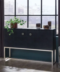 Made Goods Dallon 2 Door Buffet Black Faux Shagreen And Silver Steel New Arrivals 4 Made Goods Dallon 2 Door Buffet Black Faux Shagreen And Silver Steel New Arrivals