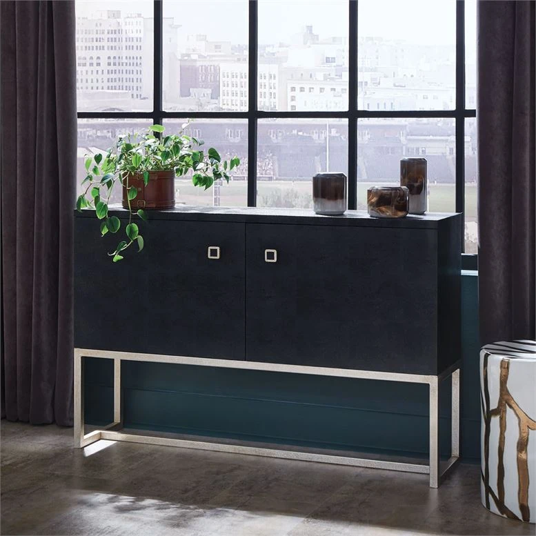 Made Goods Dallon 2 Door Buffet Black Faux Shagreen And Silver Steel New Arrivals Made Goods Dallon 2 Door Buffet Black Faux Shagreen And Silver Steel New Arrivals