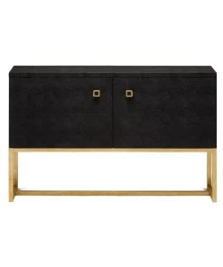 Made Goods Dallon 2 Door Buffet Black Faux Shagreen And Gold Steel New Arrivals