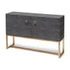 Made Goods Dallon 2 Door Buffet In Cool Grey Faux Shagreen With Gold New Arrivals