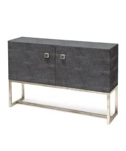 Made Goods Dallon 2 Door Buffet In Cool Grey Faux Shagreen With Silver
