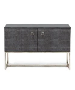 Made Goods Dallon 2 Door Buffet In Cool Grey Faux Shagreen With Silver