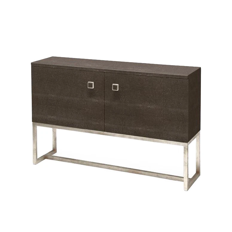 Made Goods Dallon 2 Door Buffet In Dark Mushroom Faux Shagreen With Silver New Arrivals 3 Made Goods Dallon 2 Door Buffet In Dark Mushroom Faux Shagreen With Silver New Arrivals