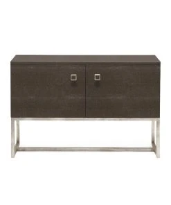 Made Goods Dallon 2 Door Buffet In Dark Mushroom Faux Shagreen With Silver New Arrivals