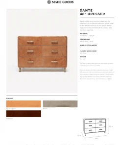Made Goods Dante 48" Dresser Tobacco New Arrivals 7 Made Goods Dante 48