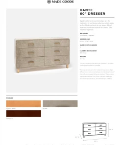 Made Goods Dante 60" Dresser Tobacco New Arrivals 7 Made Goods Dante 60