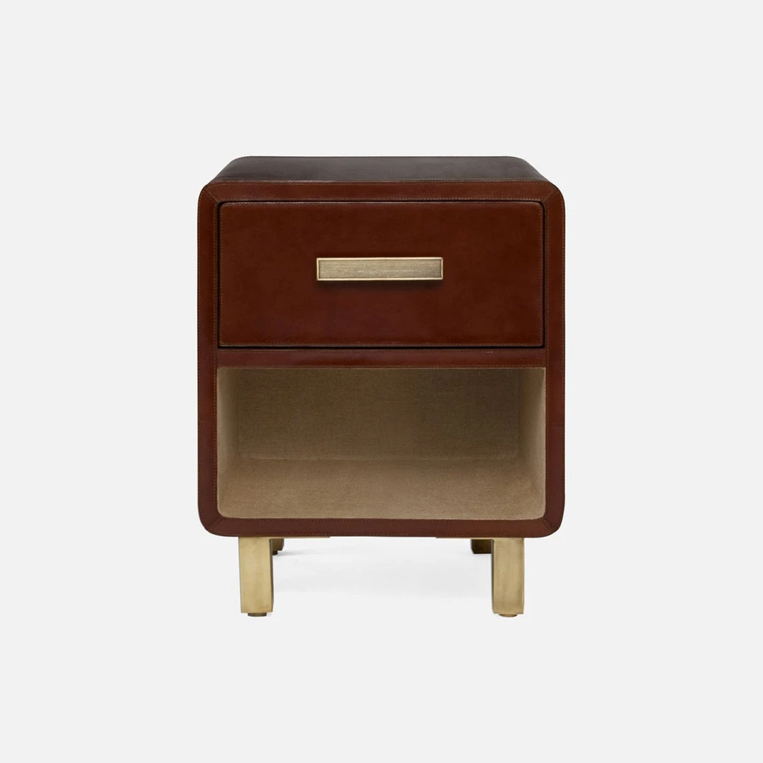 Made Goods Dante Single Nightstand Low Tobacco Leather 3 Made Goods Dante Single Nightstand Low Tobacco Leather