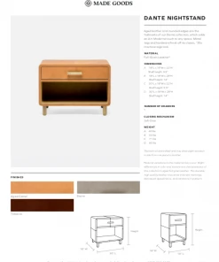 Made Goods Dante Double Nightstand Low Tobacco Leather New Arrivals 7 Made Goods Dante Double Nightstand Low Tobacco Leather New Arrivals
