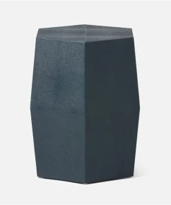 Made Goods Daryl Stool Navy Faux Shagreen