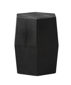 Made Goods Daryl Stool Black Faux Shagreen
