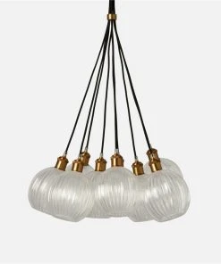 Made Goods New Arrivals Dax 9 Light Pendant Brass And Clear