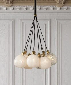 Made Goods New Arrivals Dax 9 Light Pendant Brass And Clear