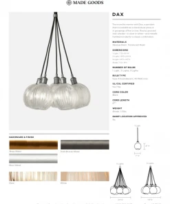 Made Goods Dax 1 Light Pendant Bronze And Clear