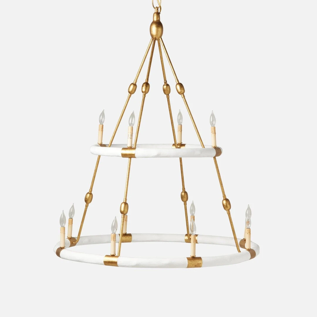 Made Goods Dean Chandelier White And Gold Large 3 Made Goods Dean Chandelier White And Gold Large
