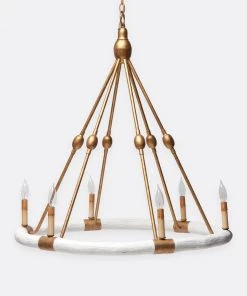 Made Goods Dean Chandelier White And Gold Small
