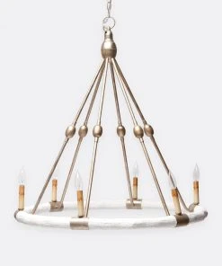 Made Goods Dean Chandelier White And Silver Small