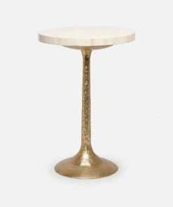 Made Goods New Arrivals Delancy Side Table Gold And Bone